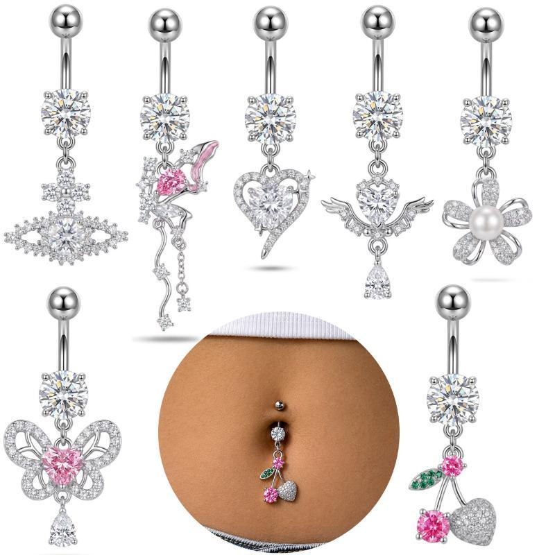 Body Jewelry Belly Button Rings - 1Pcs Dangle Belly Button Rings Surgical