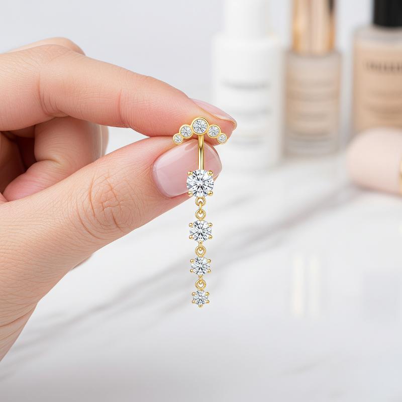 5 Pcs Fashion Rhinestones Bell - đánh giá và giá Body Jewelry Belly Button Rings