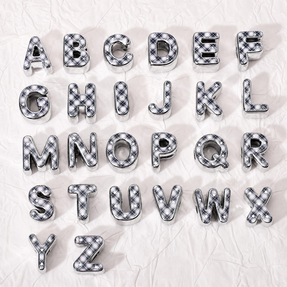 1pc Acrylic Black White Plaid  - đánh giá và giá Body Jewelry Y2K