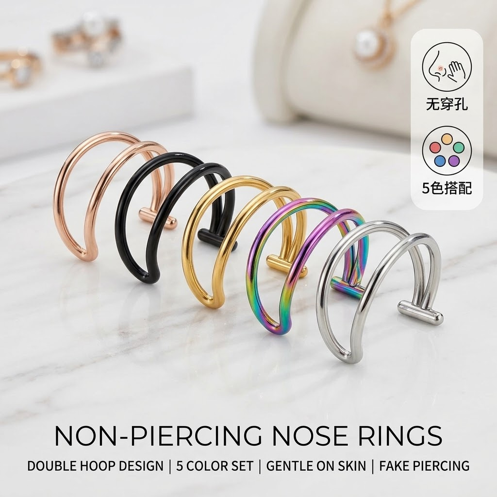 2PCS 20G Fake Nose Ring Set, N - đánh giá và giá Body Jewelry Lip Ring