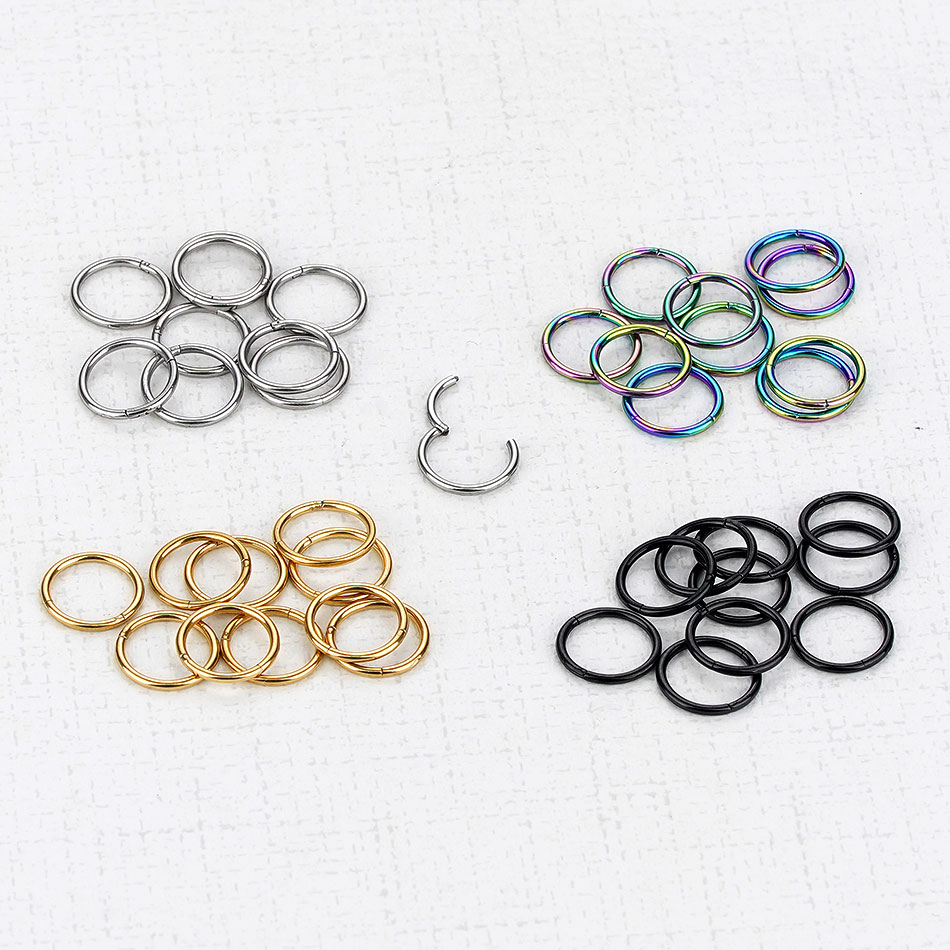 1Pc G23 Titanium Hinged Segmen - đánh giá và giá Septum Clicker Ring