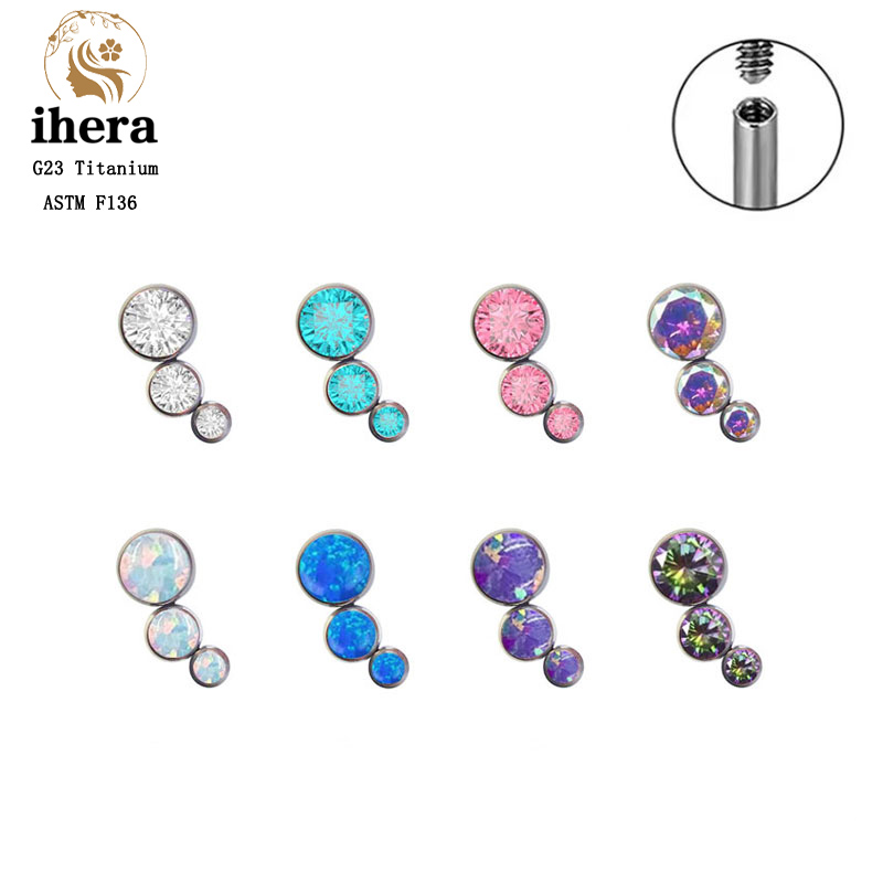 G23 Titan Tròn Đính Đá Zircon  - đánh giá và giá Body Jewelry Lip Ring