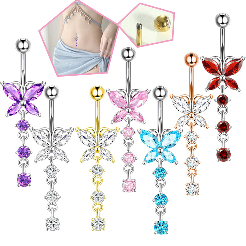 14GA Golden Butterfly with Dan - đánh giá và giá Body Jewelry Belly Button Rings