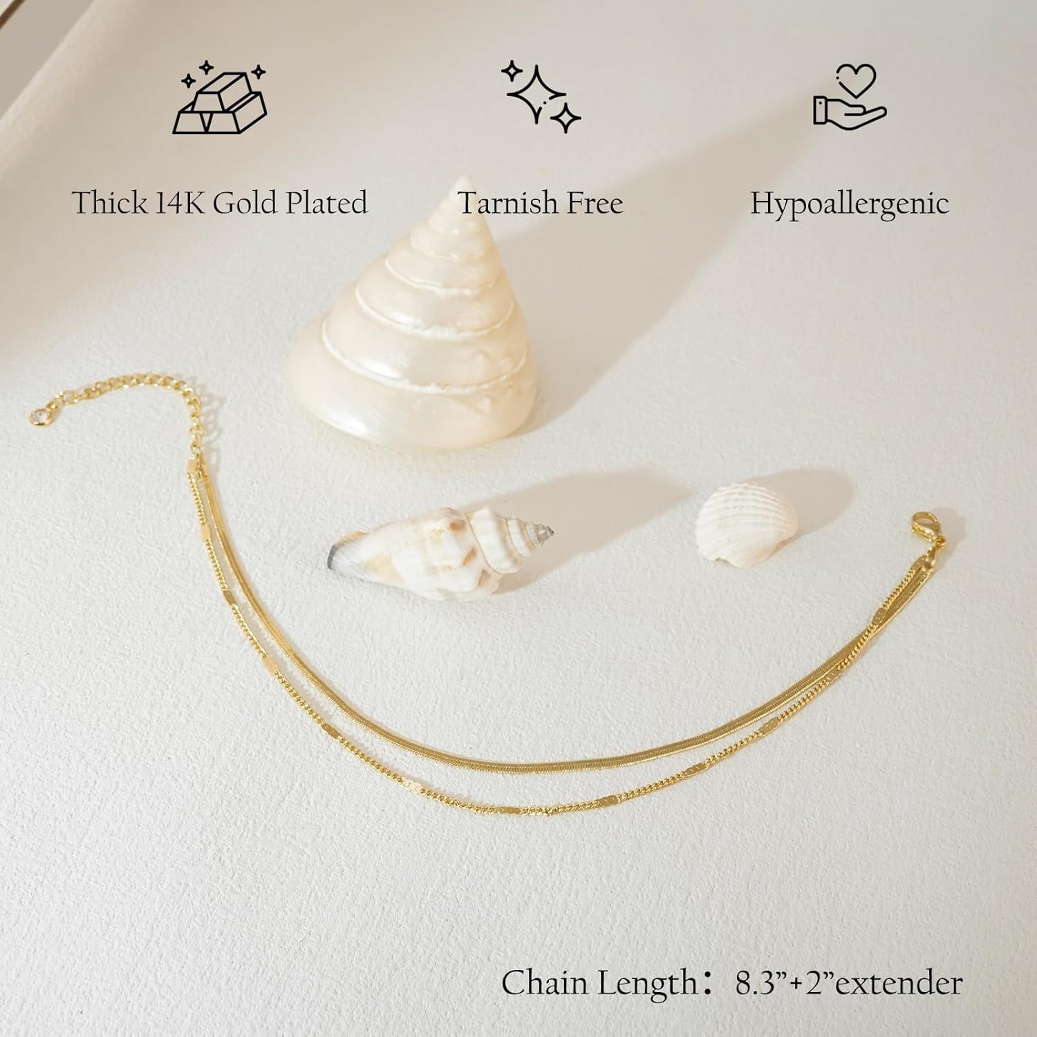 Ankle Bracelets for Women 14k  - đánh giá và giá Body Jewelry Real Gold