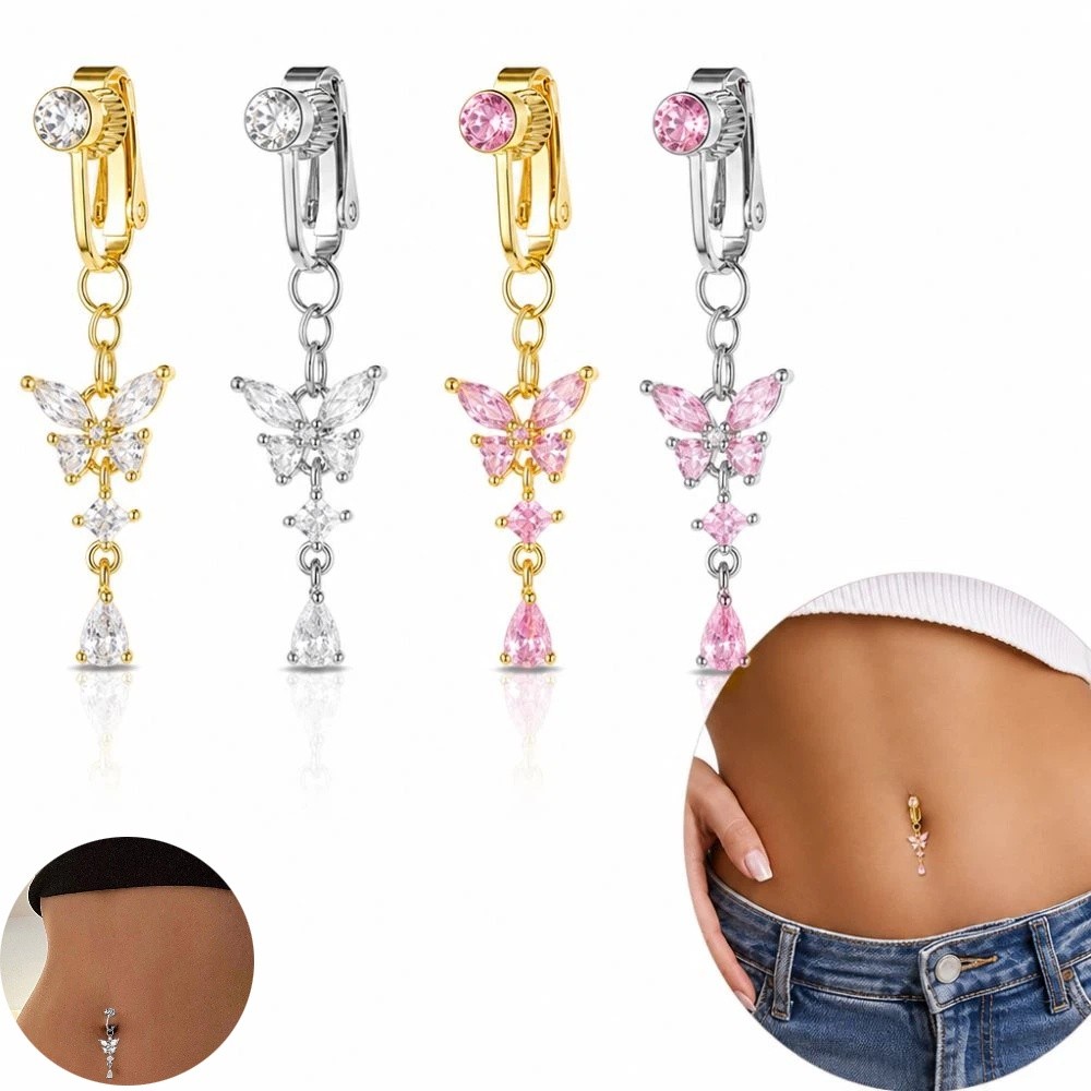 Butterfly Design Clip on Belly - đánh giá và giá Body Jewelry Belly Button Rings
