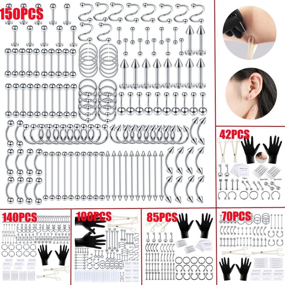 150/140/85/70/42Pcs Body Pierc - đánh giá và giá Body Jewelry Lip Ring