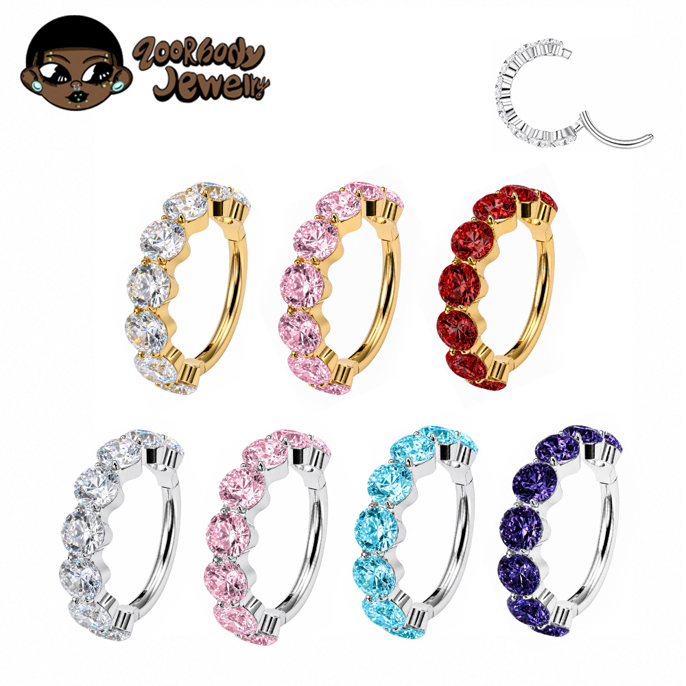 ZOOR F136 Titanium Luxury Zirc - đánh giá và giá Septum Clicker Ring