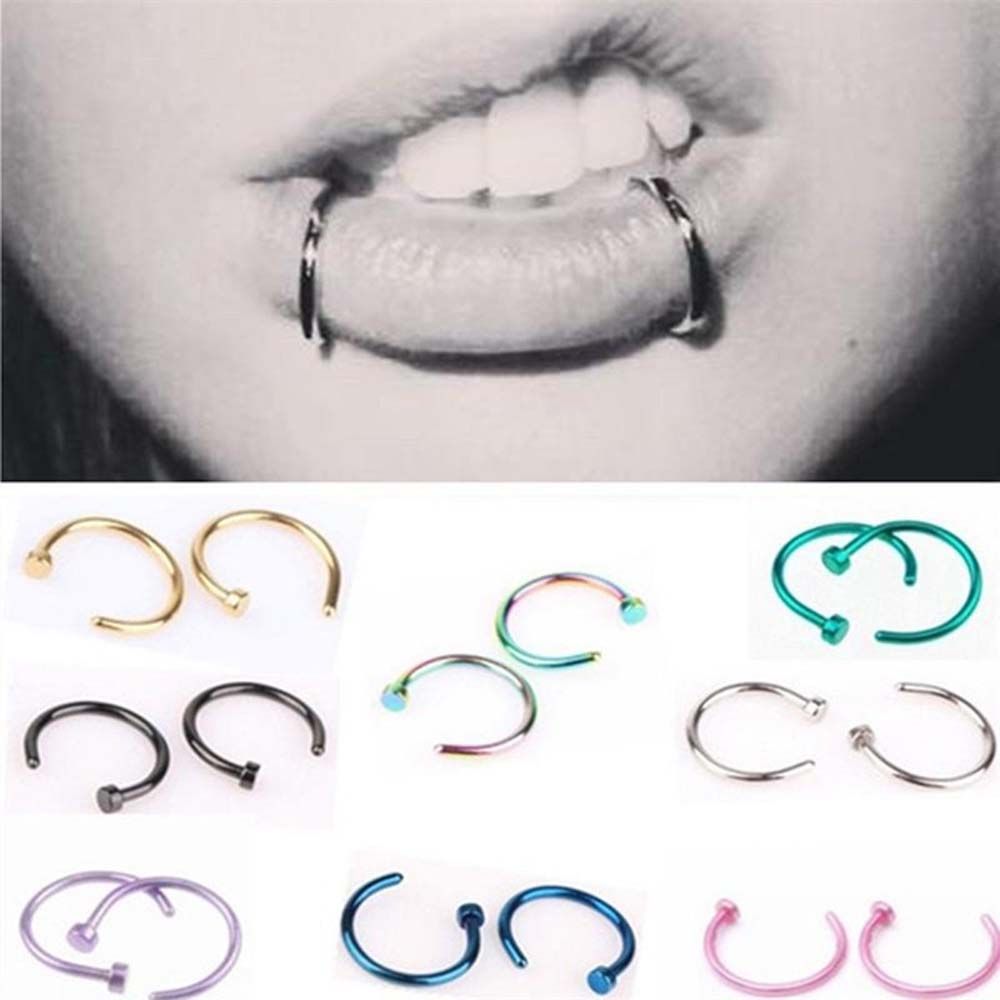 Thin Septum C Shape Stud Earri - đánh giá và giá Body Jewelry Lip Ring