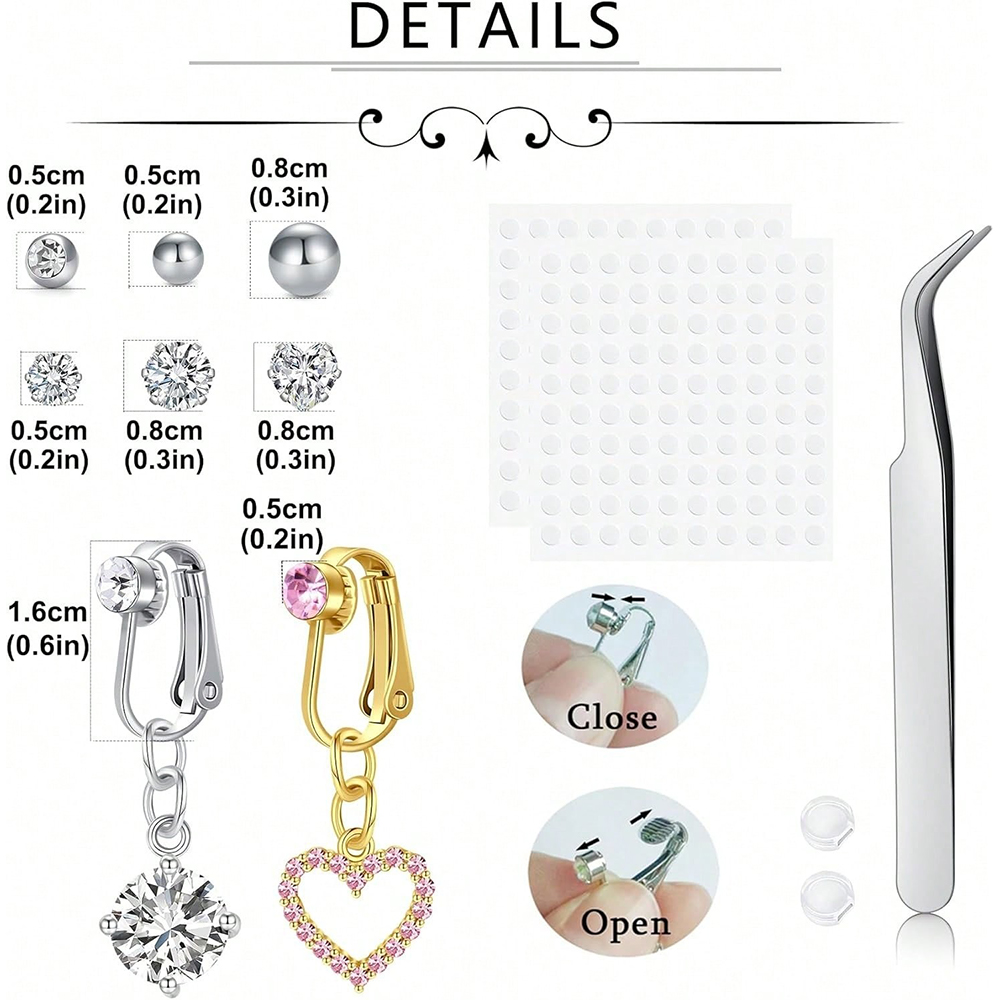 Gold Fake Belly Piercing Cubic - đánh giá và giá Body Jewelry Belly Button Rings