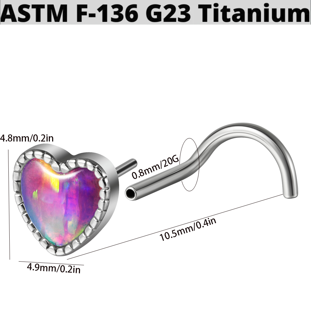 1PC Titanium Opal L Shape Nose - đánh giá và giá Body Jewelry Threadless