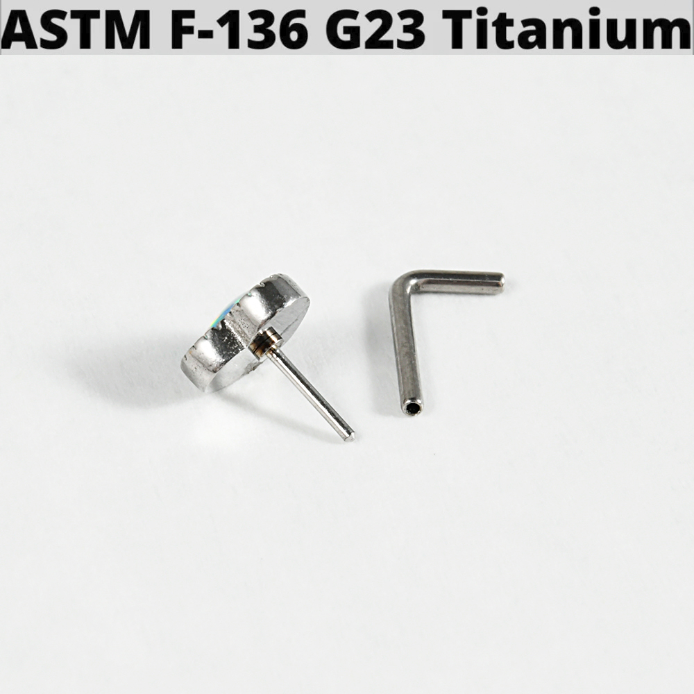 1PC Titanium Opal L Shape Nose - đánh giá và giá Body Jewelry Threadless