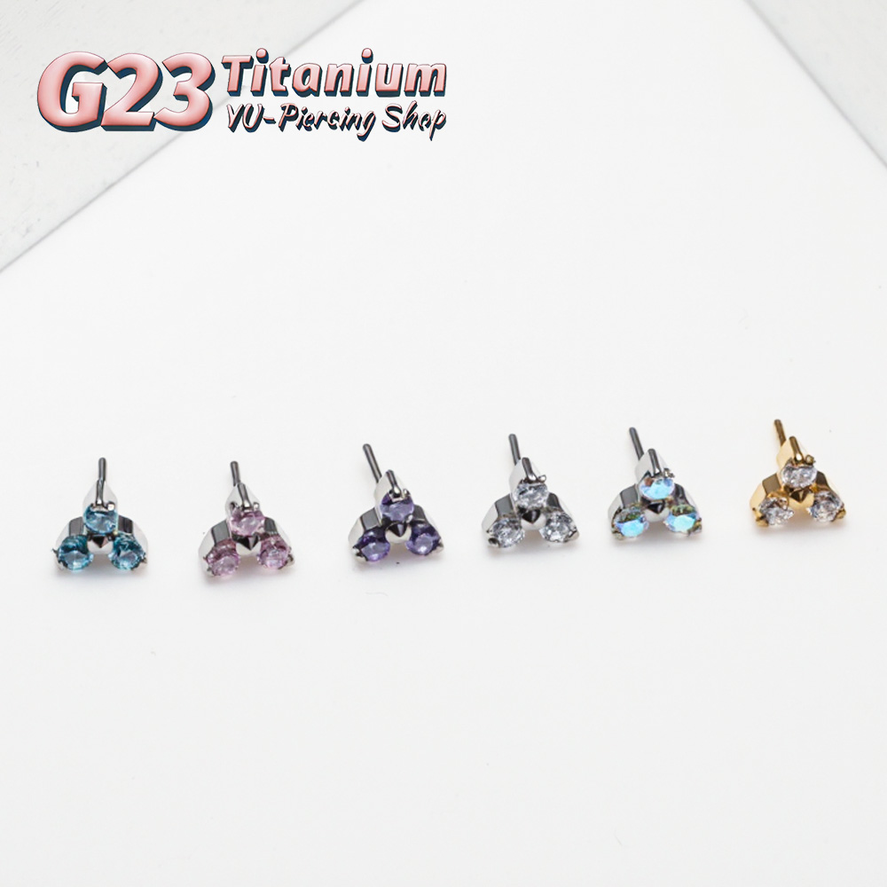 ASTM F136 Titanium Trinity CZ  - đánh giá và giá Body Jewelry Threadless