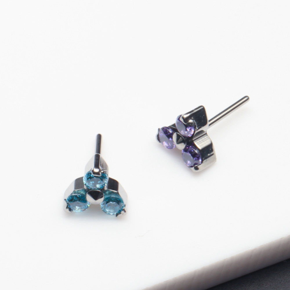 ASTM F136 Titanium Trinity CZ  - đánh giá và giá Body Jewelry Threadless