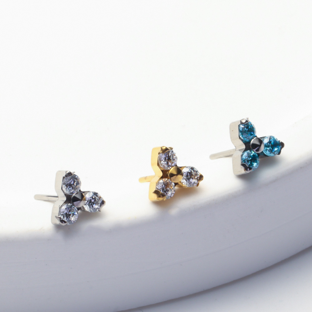 ASTM F136 Titanium Trinity CZ  - đánh giá và giá Body Jewelry Threadless