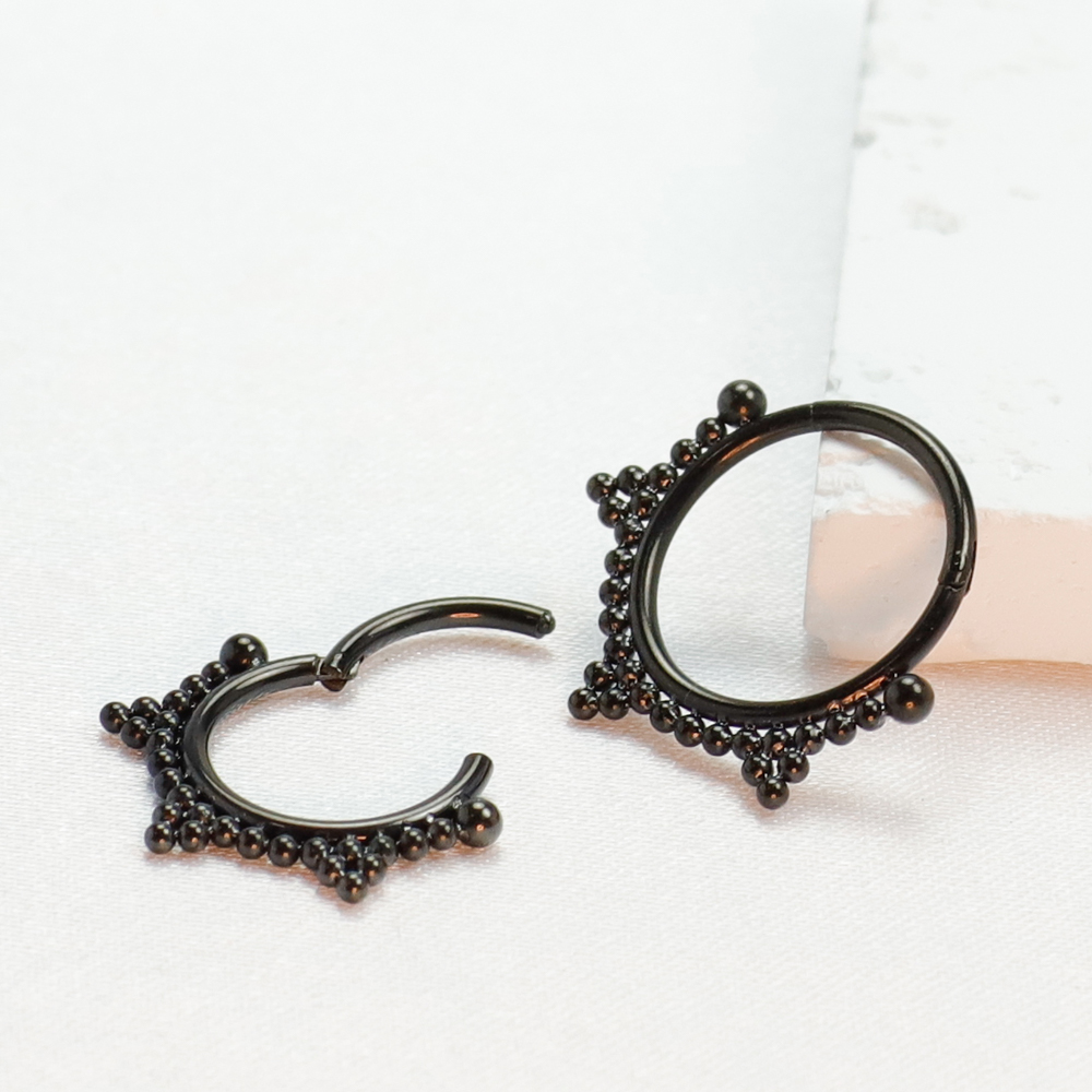 F136 Titanium Piercing Black N - đánh giá và giá Septum Clicker Ring