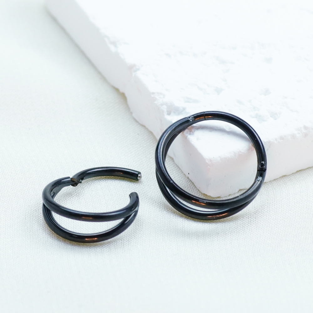 F136 Titanium Piercing Black N - đánh giá và giá Septum Clicker Ring