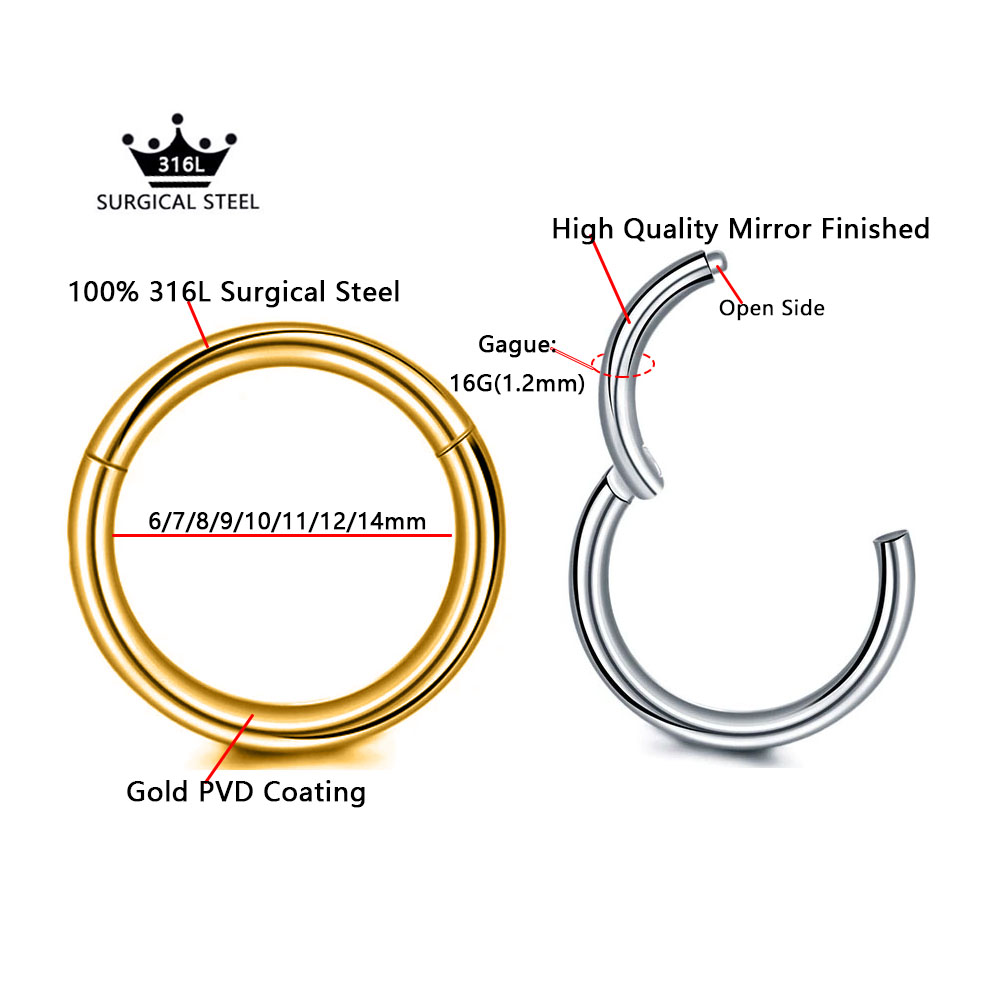 316L Surgical Steel Clicker Se - đánh giá và giá Septum Clicker Ring