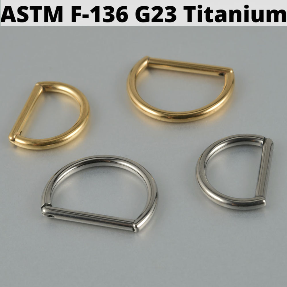 1PC D Shape G23 Solid Titanium - đánh giá và giá Septum Clicker Ring
