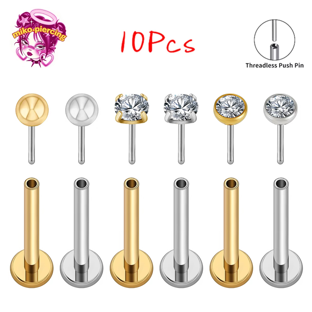 10Pcs ASTM F136 Titanium 20G/1 - đánh giá và giá Body Jewelry Threadless