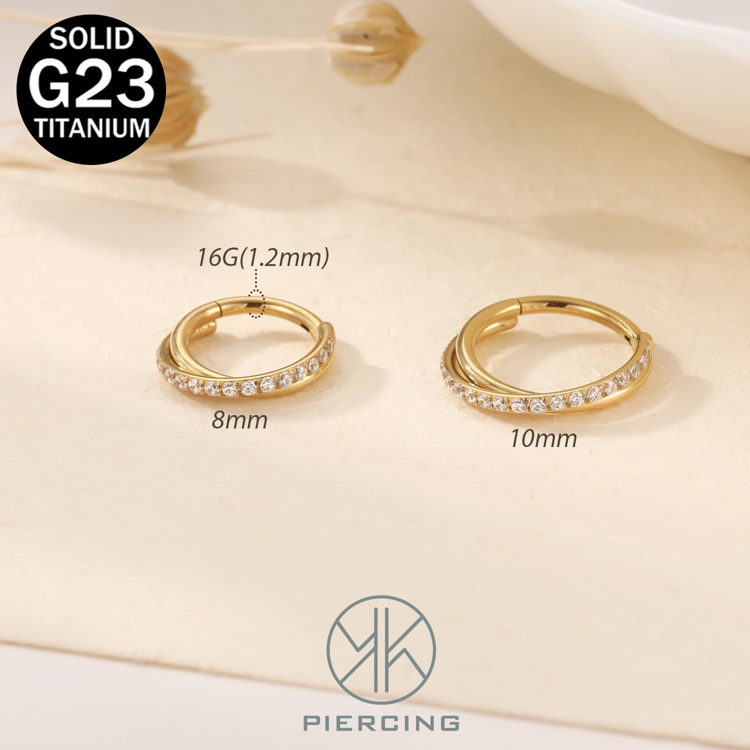 16G Implant Grade Titanium Hin - đánh giá và giá Septum Clicker Ring
