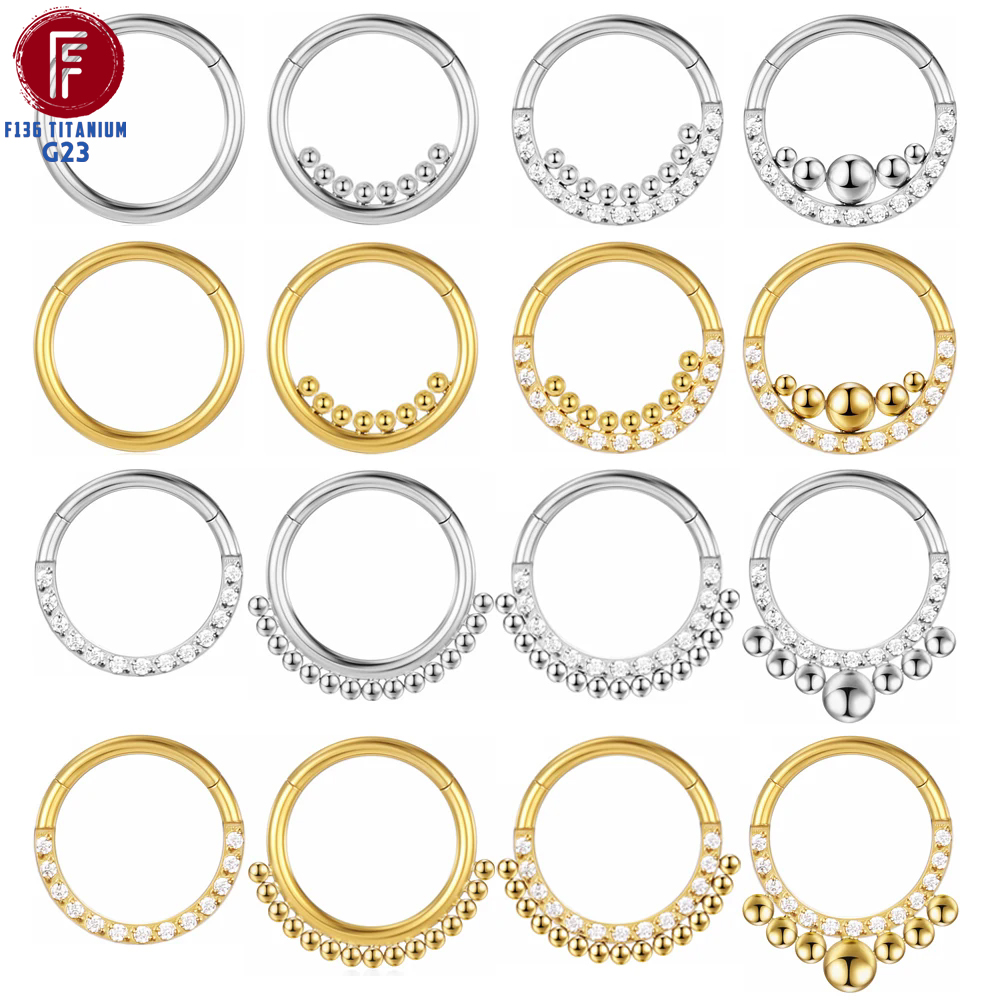 F136 Titanium Nose Piercing Hi - đánh giá và giá Septum Clicker Ring